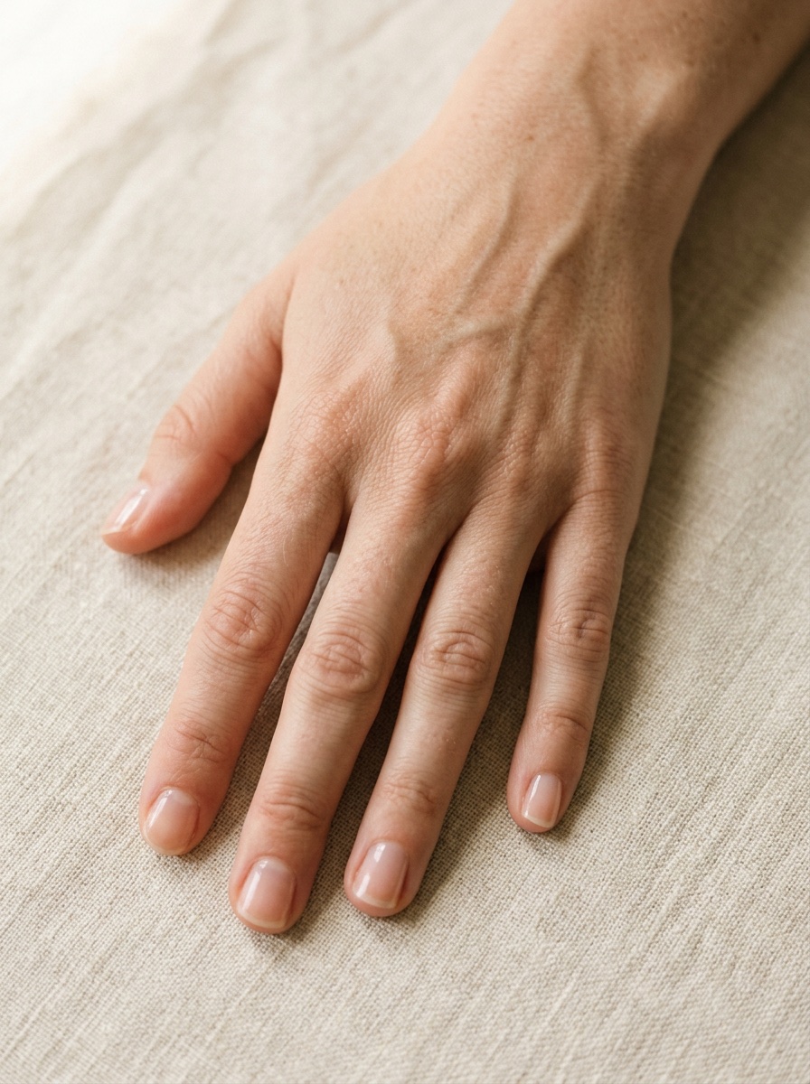 A clear hand photo resting on light fabric, ready for a virtual ring try-on